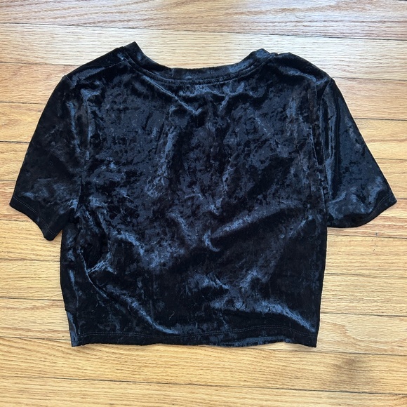 Honey Bunch Crushed Velvet Velour Gathered Front Tee - Picture 2 of 3